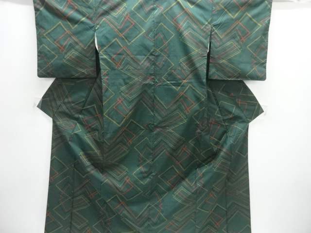 JAPANESE KIMONO / DORO OSHIMA TSUMUGI / WOVEN ABSTRACT / 5MARUKI
